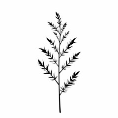 Naklejka premium Eco-Friendly Botanical Silhouette: Textured Leaf and Fern Vector Art for Nature Decor and Minimalist Garden Design