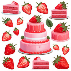 set of strawberries and cream