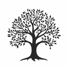 Obraz premium Silhouette Tree Vector Graphic: Organic Nature Symbol and Botanical Icon Art