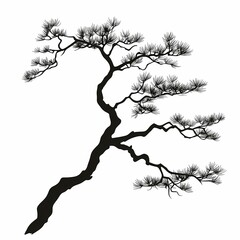Minimalist Tree Silhouette Illustration: Organic Nature Art and Design