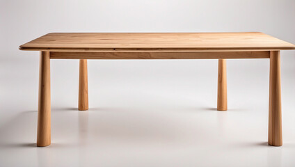 Wooden Table Isolated on White Background for Furniture and Decor