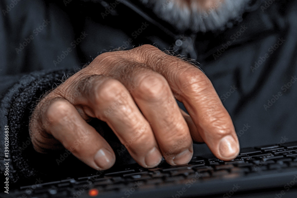 Poster office worker engages with computer, diligently checking emails during a busy workday in a modern wo