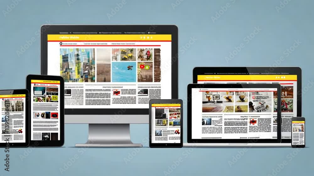 Poster responsive website design for multiple platforms and devices generative ai