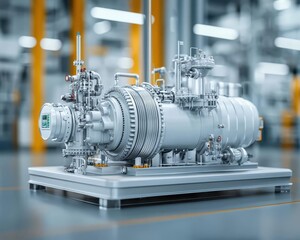 Massive natural gas compressor with hydrocarbon processing, sterile and modern setting