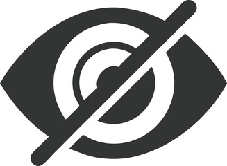Eye Icon with Slash Vector, Privacy Concept Symbol on Transparent Background