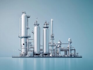 Natural gas processing station with advanced hydrocarbon fractionation towers, sleek design