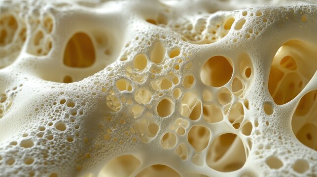 Porous bone structure, close-up view