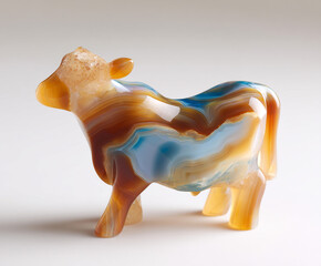 Charming agate cow with earthy tones