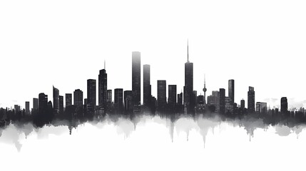 Fototapeta premium Modern Urban Landscape Cityscape Silhouette | Skyscraper & Skyline Architecture