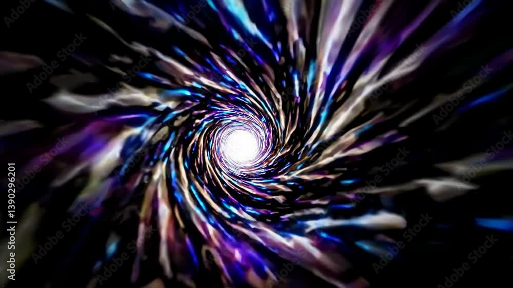 Poster colorful vortex tunnel swirling through space and time, creating mesmerizing visual effects with bri