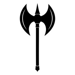 High-Quality Vector of Black Double-Headed Axe vector illustration Isolated on Transparent Background