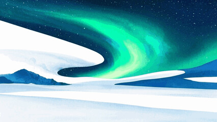 Shimmer cascade aurora isolated watercolor vector illustration svg  © Arun168