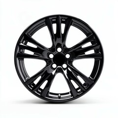 Fototapeta premium black alloy wheel in white background