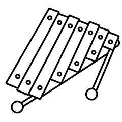 Glockenspiel line art illustration