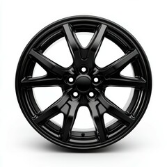  black alloy wheel in white background