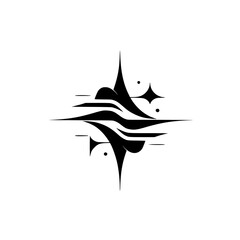 Obraz premium Abstract Starburst Design: Minimalist Black on White Graphic