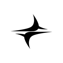 Abstract Geometric Starburst Logo - Black on White, Modern Design