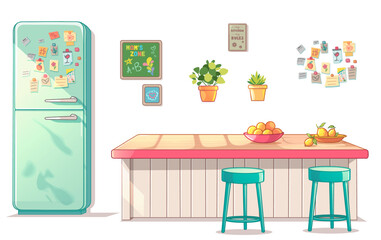 Bright and Cheerful Kitchen with Colorful Decor