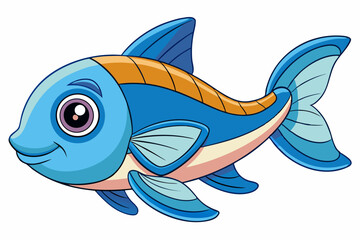 Obraz premium vector illustration of a cartoon fish