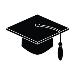 Graduation cap vector silhouette