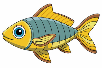 vector illustration of a cartoon fish