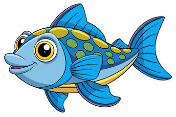 Fototapeta premium vector illustration of a cartoon fish
