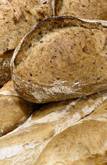 Traditional homemade bread with whole grains