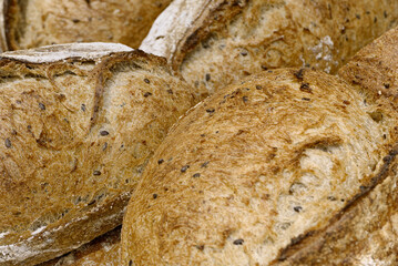 Traditional homemade bread with whole grains