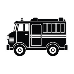 Fire truck vector silhouette