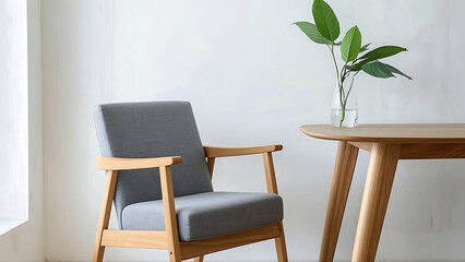 Modern Interior with Chair and Plant
