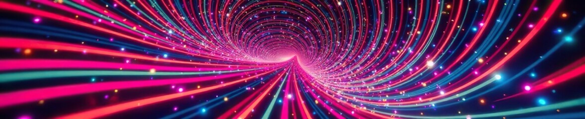 Mesmerizing optical illusion design with converging and diverging striped bands in a retro-futuristic kinetic composition,  retro,  optical