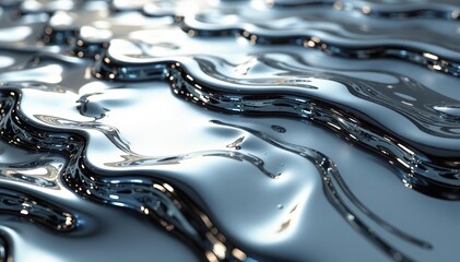 Metallic chrome liquid surface with reflective properties and swirling patterns resembling molten metal,  pattern,  background