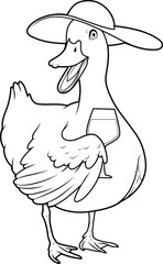 Duck Red wine Animal Vector Graphic Art Illustration