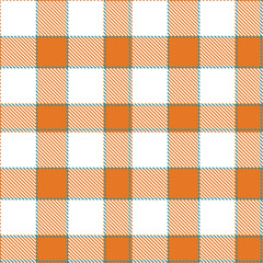 Contemporary Seamless Tartan featuring Classic pumpkin and Dusty teal blue Fabric Design
