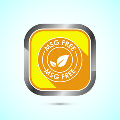 MSG free icon design illustration, Msg label sign for web and app. Yellow color shadow button design