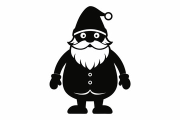 Christmas Santa sihouette black vector