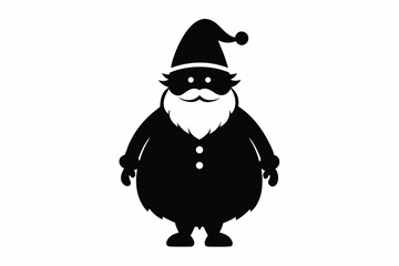 Christmas Santa sihouette black vector