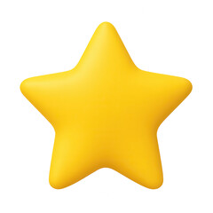 3D yellow star emoji icon isolated on transparent background