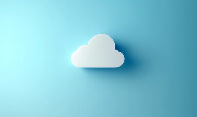Conceptual Illustration of Secure Cloud Technology on Light Blue Background 