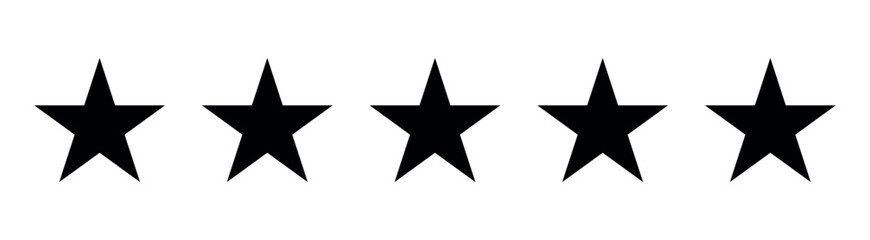 Fototapeta premium Set of five star icon collection.black star symbol.Vector Illustration. Five stars icon Vector. Five stars customer product rating review flat icon for apps and websites