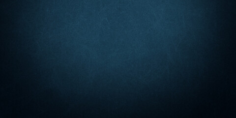 Dark blue background texture with black vignette in old vintage grunge textured border design, dark elegant teal color wall with light
