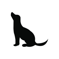 Dog Silhouette – Sitting Pet Vector Illustration in Minimal Style