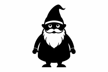 christmas santa sihouette black vector