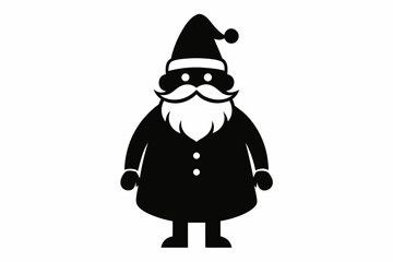 christmas santa sihouette black vector