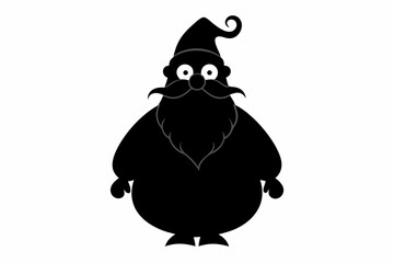 christmas santa sihouette black vector