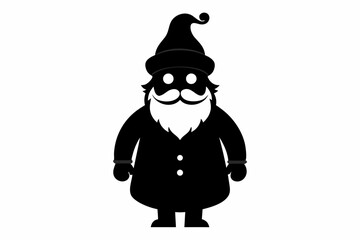 christmas santa sihouette black vector
