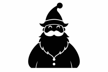 christmas santa sihouette black vector