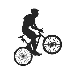 Biker Silhouette Clipart – Jumping Cyclist PNG for Sports & Stunts Design