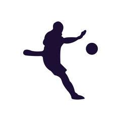 Soccer Player Silhouette Clipart – Football Kick PNG for Sports & Team Designs