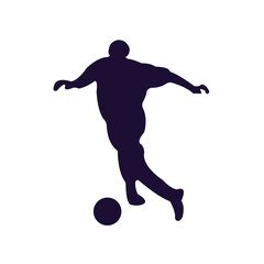Soccer Player Silhouette in Kick Pose - Football Vector Illustration

